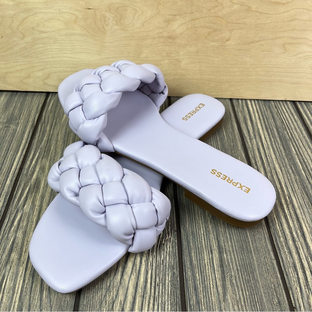 Express Braided One Band Sandals Lilac Purple Women's Size 9.5 - Picture 1 of 8